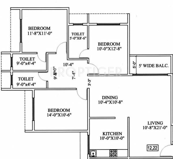 Lakshmi Vrindavan (3BHK+3T (1,545 sq ft) 1545 sq ft)