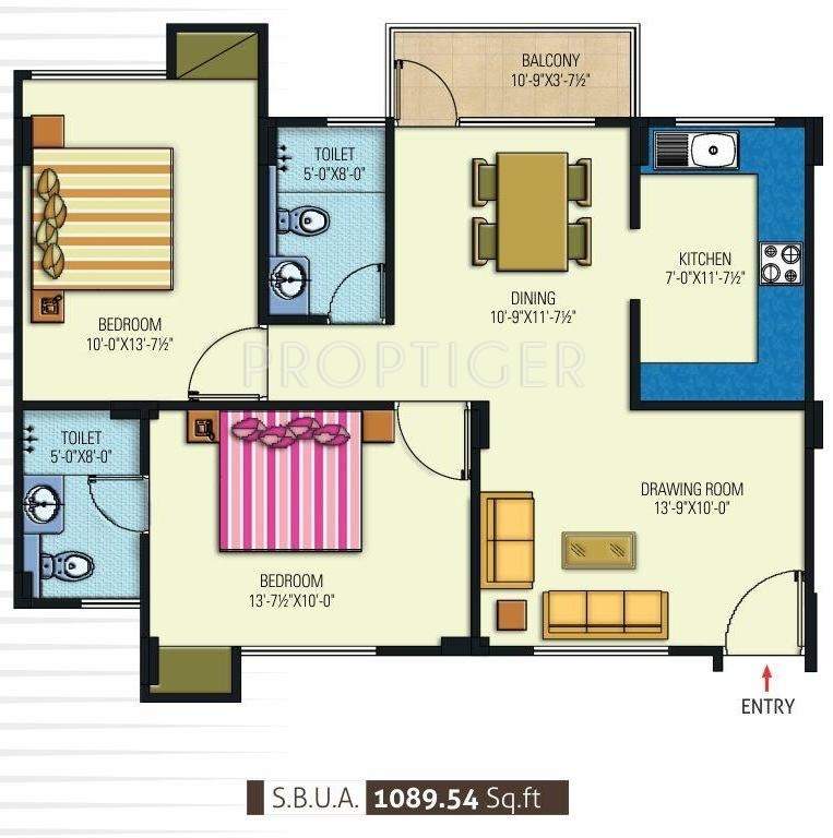Manglam Kanak Residency (2BHK+2T (1,089 sq ft) 1089 sq ft)