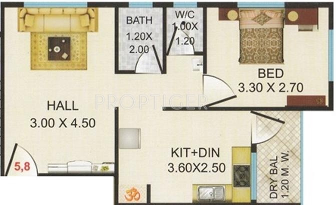 Trimurti Saptashrungi Glory (1BHK+1T (640 sq ft) 640 sq ft)