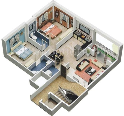 Trimurti Saptashrungi Lila (2BHK+2T (980 sq ft) 980 sq ft)