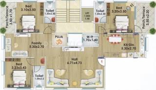 Trimurti Saptashrungi Lila (3BHK+3T (1,456 sq ft) + Pooja Room 1456 sq ft)