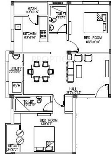 Sumangali Preetha Manor (2BHK+2T (946 sq ft) 946 sq ft)