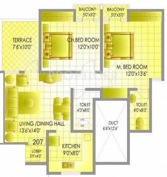 Ghatge Evergreen Homes Phase2 (2BHK+2T (1,016 sq ft) 1016 sq ft)