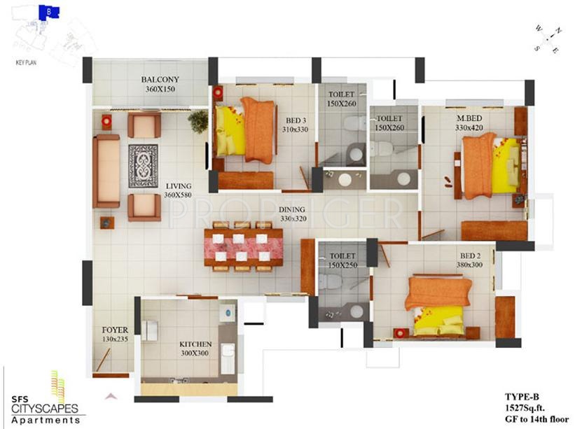 SFS Cityscapes Cedar and Pine (3BHK+3T (1,527 sq ft) 1527 sq ft) SFS Cityscapes Cedar and Pine (3BHK+3T (1,527 sq ft) 1527 sq ft)