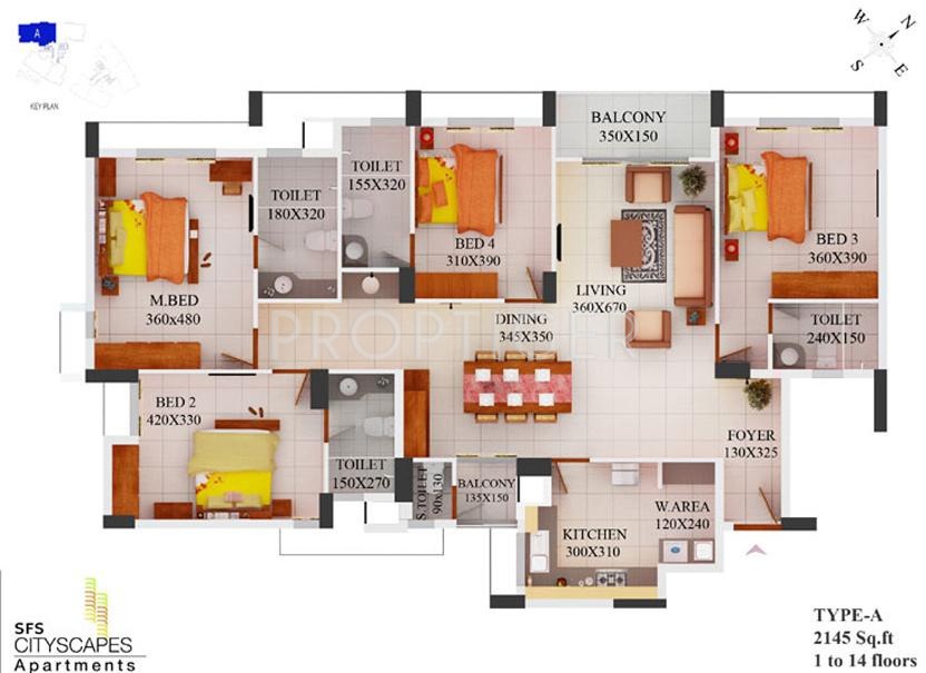 SFS Cityscapes Cedar and Pine (4BHK+4T (2,145 sq ft) 2145 sq ft)
