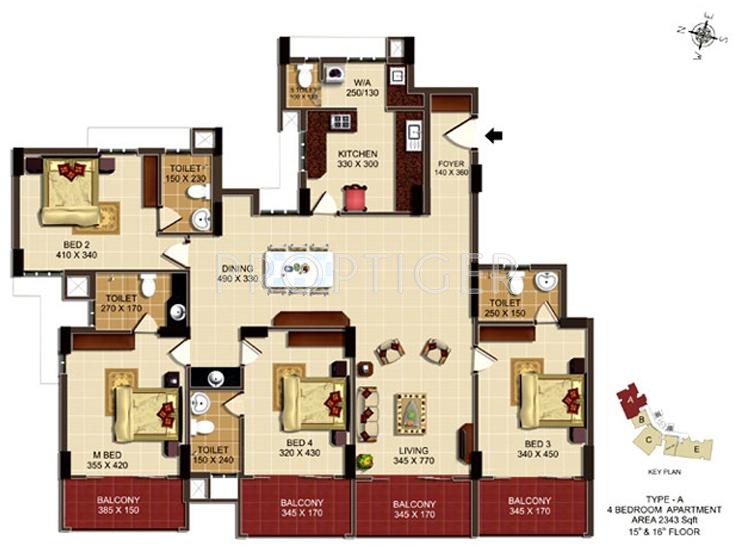 SFS Waterscapes (4BHK+4T (2,343 sq ft) 2343 sq ft)