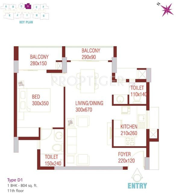 SFS Iris Apartments (1BHK+1T (804 sq ft) 804 sq ft)