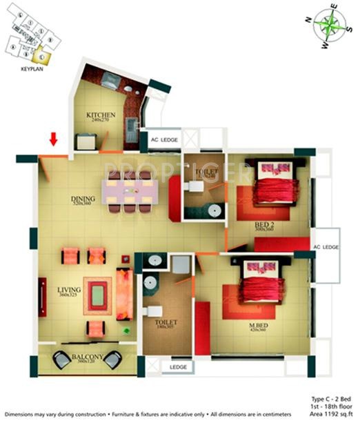 SFS Cyber Gold (2BHK+2T (1,192 sq ft) 1192 sq ft) SFS Cyber Gold (2BHK+2T (1,192 sq ft) 1192 sq ft)