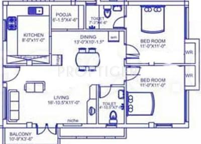 Palace Sai Karthik (2BHK+2T (1,100 sq ft)   Pooja Room 1100 sq ft)