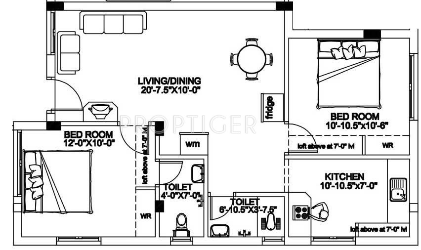 Palace Sai Sankara (2BHK+2T (853 sq ft) 853 sq ft) Palace Sai Sankara (2BHK+2T (853 sq ft) 853 sq ft)