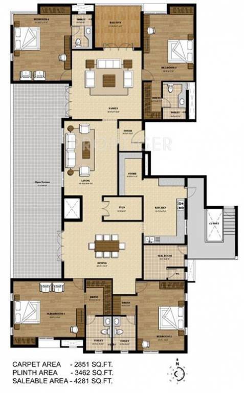 Altis Sri Lakshmi Vilas (4BHK+4T (4,281 sq ft) + Servant Room 4281 sq ft)