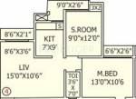 Floor Plan (2BHK+2T) Rashmi Rashmi Pride Floor Plan (2BHK+2T)