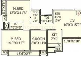 Floor Plan (3BHK+3T) Rashmi Rashmi Pride Floor Plan (3BHK+3T)