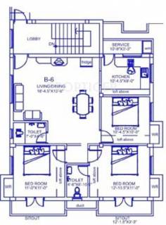 1300 Sq Ft 3 Bhk Floor Plan Image - Palace Homes Sai Akshara Available For  Sale - Proptiger.Com