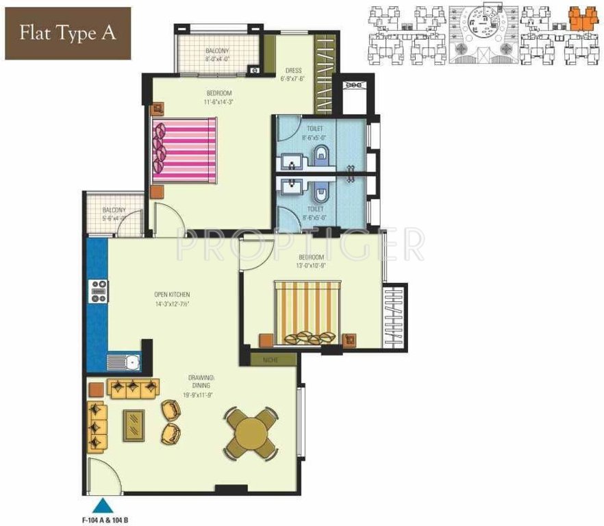 Manglam Aroma (2BHK+2T (1,230 sq ft) 1230 sq ft)