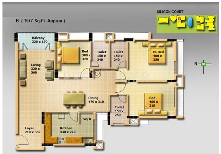 SFS Silicon Park (3BHK+3T (1,577 sq ft) 1577 sq ft)