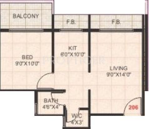 Om Jalaram Apartment (1BHK+1T (640 sq ft) 640 sq ft)