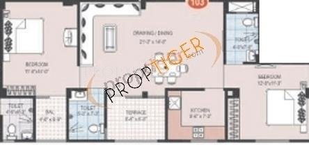 Kanha Residency (2BHK+2T (1,490 sq ft) 1490 sq ft)