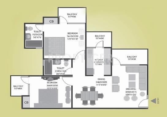 Prateek Fedora (2BHK+2T (1,000 sq ft) 1000 sq ft) Prateek Fedora (2BHK+2T (1,000 sq ft) 1000 sq ft)