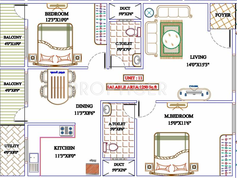 Mahaghar Vajra (2BHK+2T (1,250 sq ft) 1250 sq ft)