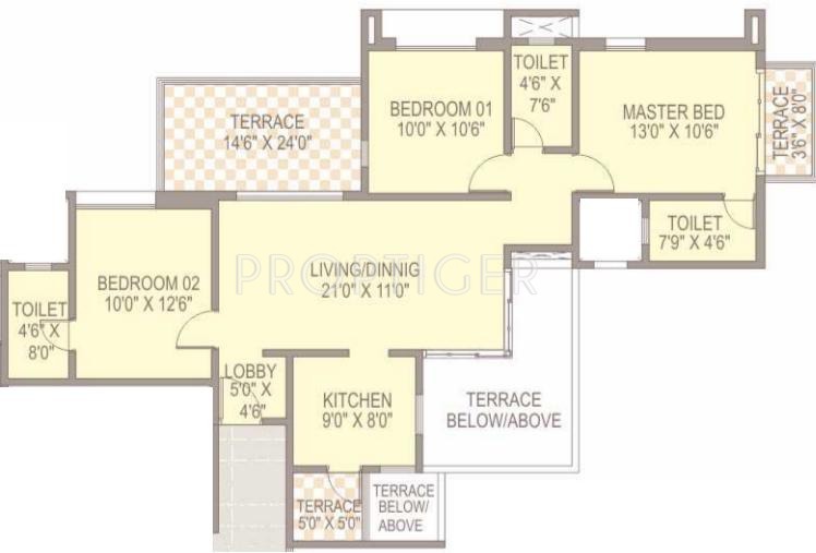 Silveroak Shriyans (3BHK+3T (1,290 sq ft) 1290 sq ft)