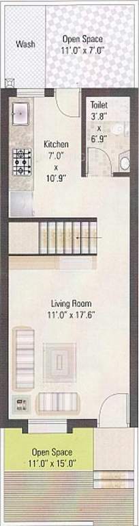 Kanha Exotica (2BHK+2T (614 sq ft) 614 sq ft)