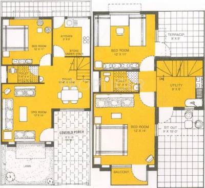 Floor Plan (3BHK+2T) IBD Universal Indus Park Phase 2 Floor Plan (3BHK+2T)