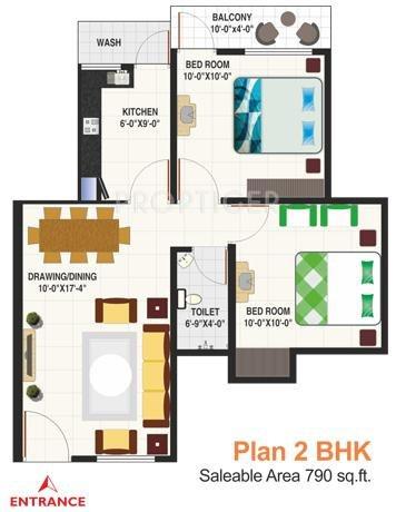 IBD Royal Citii (2BHK+2T (790 sq ft) 790 sq ft)