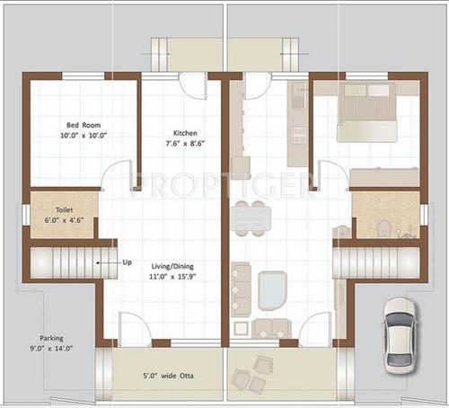Kuber Life Style Villa (1BHK+1T (800 sq ft) 800 sq ft)