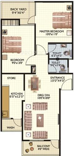 IBD Indus Orchid Floors (2BHK+2T (955 sq ft) 955 sq ft)