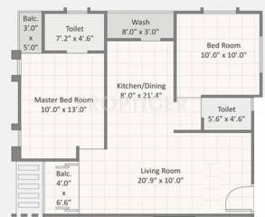 Kuber Residency (2BHK+2T (900 sq ft) 900 sq ft)