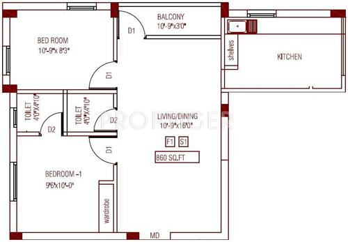 Silicon Arun Homes (2BHK+2T (860 sq ft) 860 sq ft)