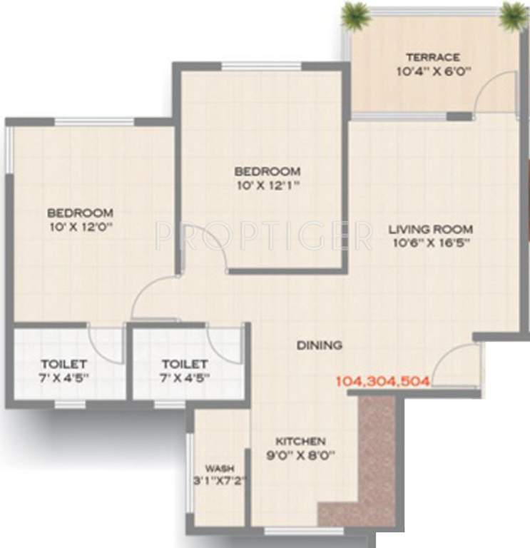 Midas The Fountainhead (3BHK+3T (1,620 sq ft)   Pooja Room 1620 sq ft)