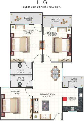 United City Apartments (3BHK+2T (1,200 sq ft) 1200 sq ft) United City Apartments (3BHK+2T (1,200 sq ft) 1200 sq ft)