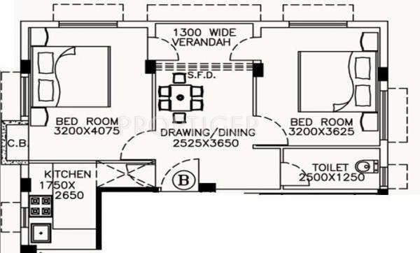 Bluechip Jibon Charit (2BHK+1T (854 sq ft) 854 sq ft)