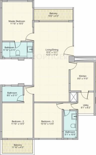 Peninsula Ashok Beleza Apartments (3BHK+3T (3,100 sq ft) 3100 sq ft)