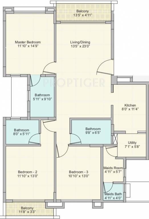 Peninsula Ashok Beleza Apartments (3BHK+3T (3,140 sq ft) + Servant Room 3140 sq ft)