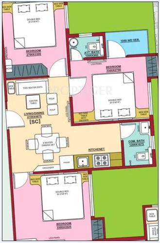 Sreema Ganpati Kunja (3BHK+2T (1,590 sq ft) 1590 sq ft)