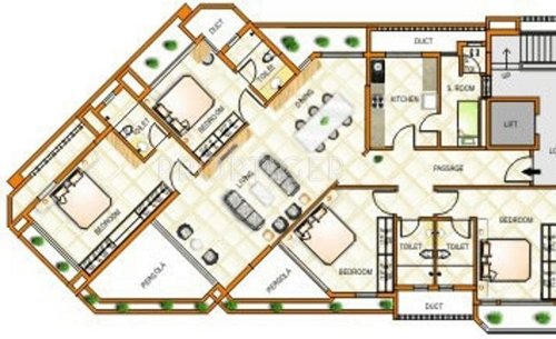 Peninsula Land Ashok House Floor Plan (4BHK+2T)