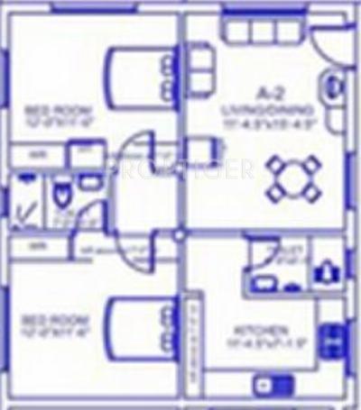 Palace Sai Varada (2BHK+2T (860 sq ft) 860 sq ft)