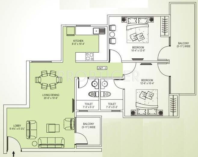 V Square Springdale (2BHK+2T (1,240 sq ft) 1240 sq ft) V Square Springdale (2BHK+2T (1,240 sq ft) 1240 sq ft)