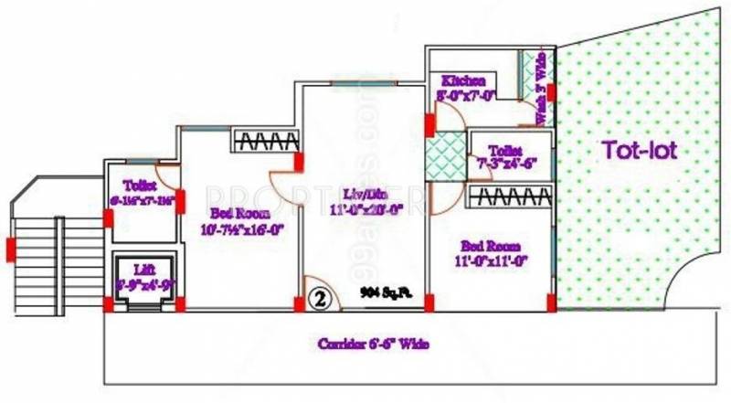 Adam and Bandari Constructions A And B Residency (2BHK+2T (904 sq ft) 904 sq ft)