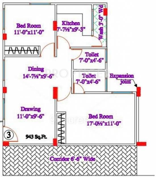 Adam and Bandari Constructions A And B Residency (2BHK+2T (943 sq ft) 943 sq ft)