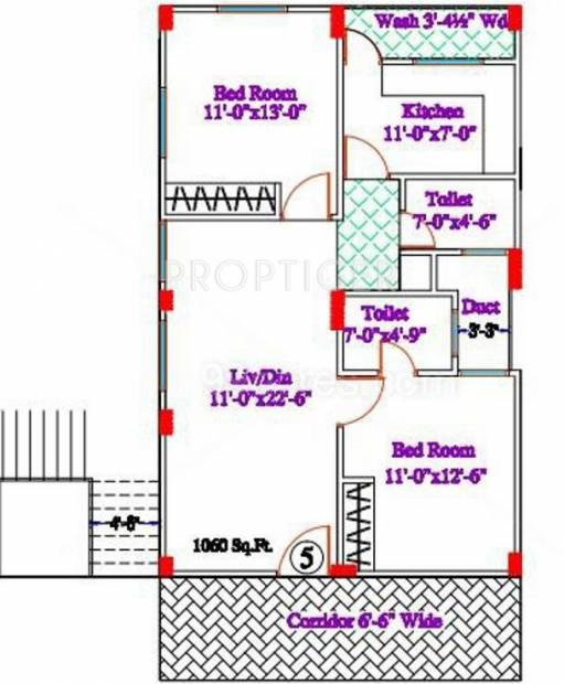 Adam and Bandari Constructions A And B Residency (2BHK+2T (1,060 sq ft) 1060 sq ft)