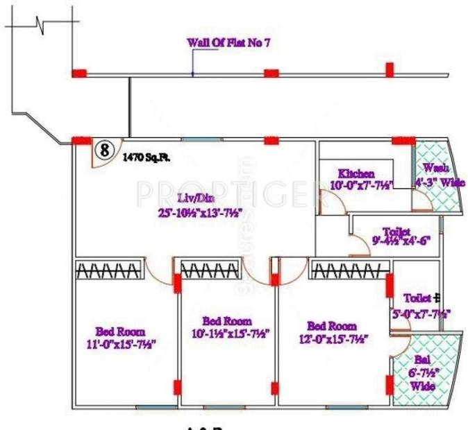 Adam and Bandari Constructions A And B Residency (3BHK+3T (1,104 sq ft) 1104 sq ft)