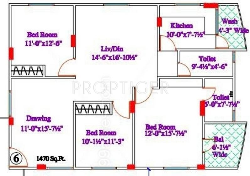 Adam and Bandari Constructions A And B Residency (3BHK+3T (1,470 sq ft) 1470 sq ft)