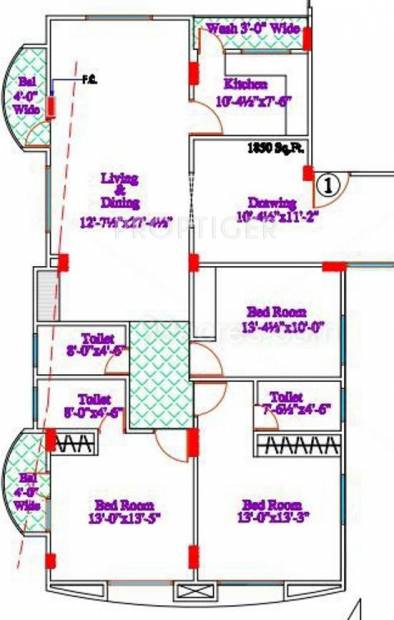 Adam and Bandari Constructions A And B Residency (3BHK+3T (1,850 sq ft) 1850 sq ft)