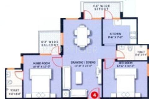 Saroj Indira Residency (2BHK+2T (1,025 sq ft) 1025 sq ft)