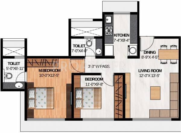 Atul Blue Orbit Phase 3 (2BHK+2T (1,070 sq ft) 1070 sq ft)