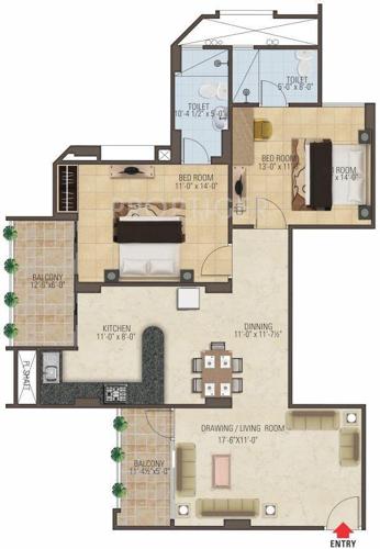 Manglam The Grand Residency (2BHK+2T (1,328 sq ft) 1328 sq ft) Manglam The Grand Residency (2BHK+2T (1,328 sq ft) 1328 sq ft)